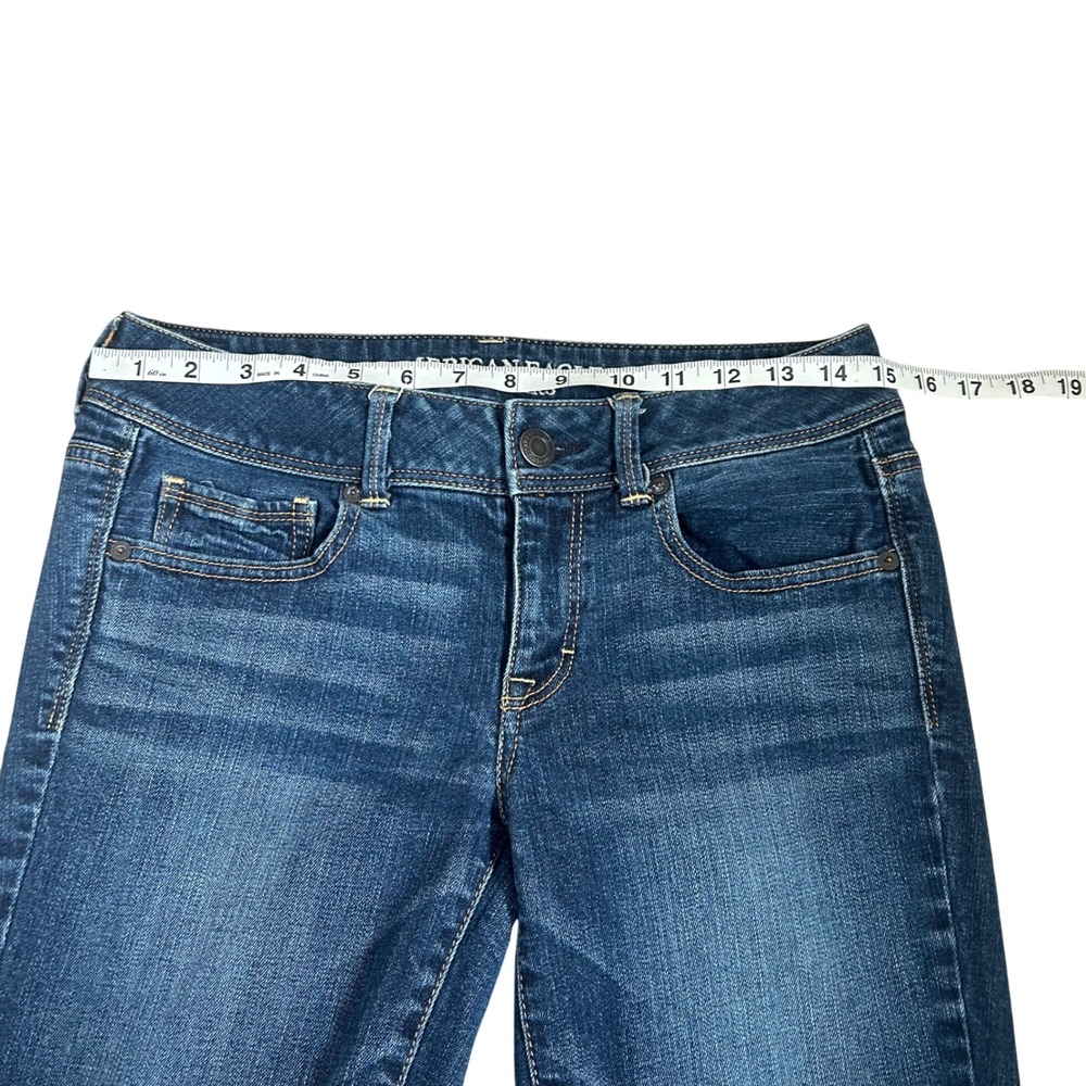American Eagle Kick Boot Jeans Womens 8 Regular Low Rise Dark Wash - Picture 6 of 7